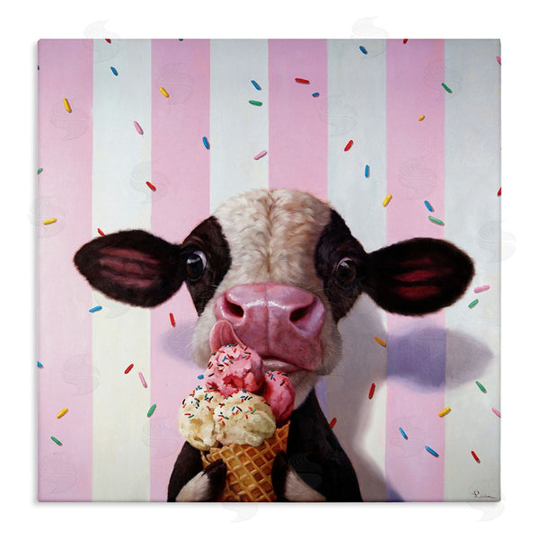 stupell industries Lucia Heffernan | Cow with Ice Cream Cone