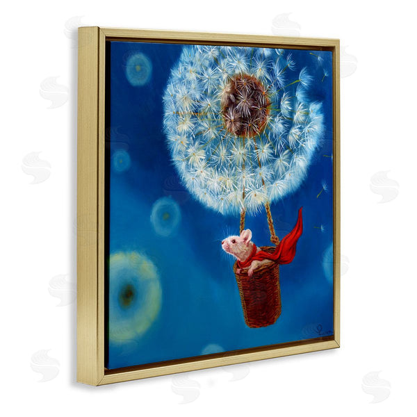 Stupell Industries Lucia Heffernan | Dandelion Hot Air Balloon Mouse Wall Art