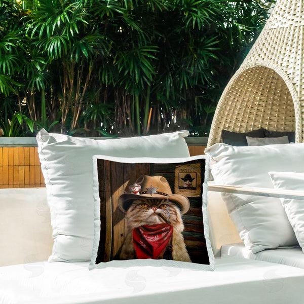 Stupell Industries Lucia Heffernan | Deputy Purrkins Cat Sheriff Printed Throw Pillow