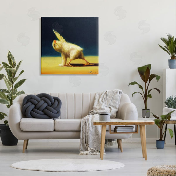 Stupell Industries Lucia Heffernan | Detailed Stretching Yoga Chick Bird Painting Wall Art