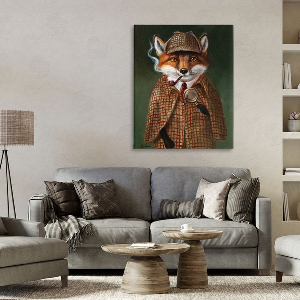 Stupell Industries Lucia Heffernan | Detective Fox With Pipe Wall Art