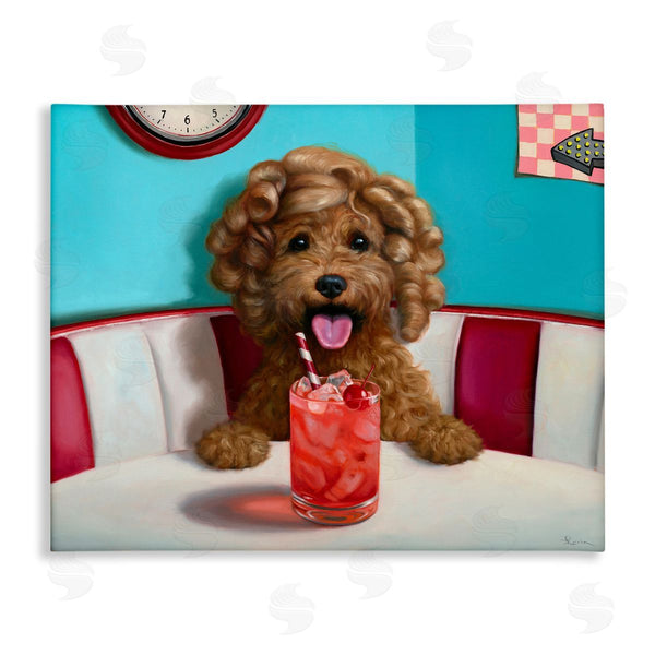 stupell industries Lucia Heffernan | Dog at Diner with Drink Wall Art