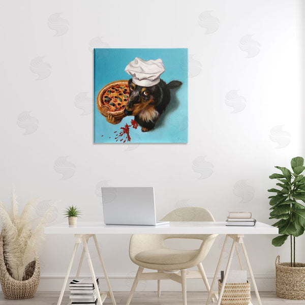 Stupell Industries Lucia Heffernan | Dog Chef Pizza Bite Portrait Wall Art