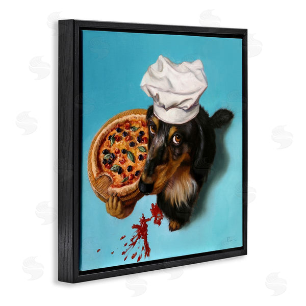 Stupell Industries Lucia Heffernan | Dog Chef Pizza Bite Portrait Wall Art