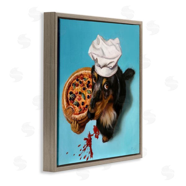 Stupell Industries Lucia Heffernan | Dog Chef Pizza Bite Portrait Wall Art