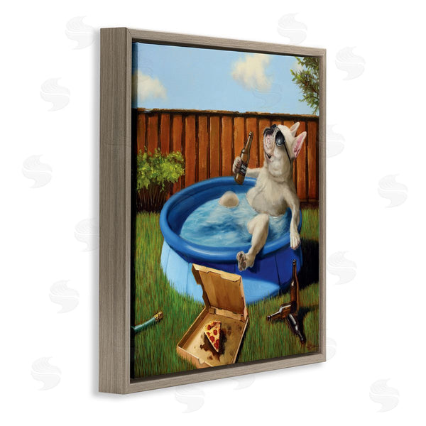 Stupell Industries Lucia Heffernan | Dog Drinking In Summer Pool