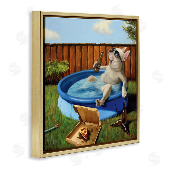 Stupell Industries Lucia Heffernan | Dog Drinking In Summer Pool