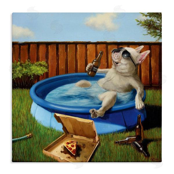 stupell industries Lucia Heffernan | Dog Drinking in Summer Pool