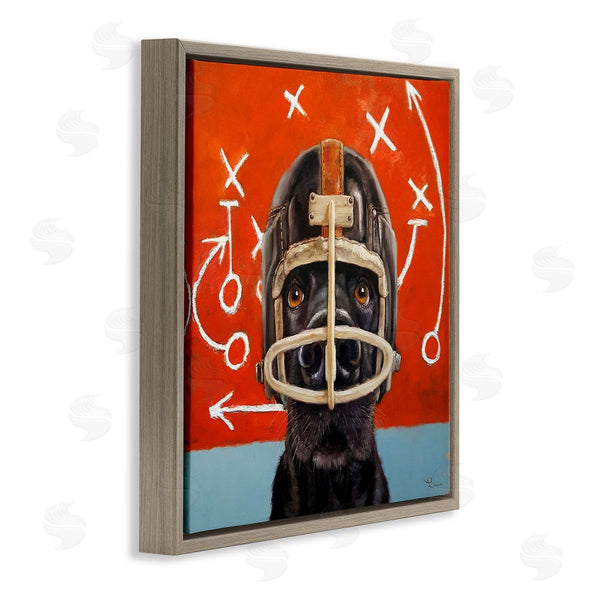 Stupell Industries Lucia Heffernan | Dog In Football Helmet Sports Plays Wall Art