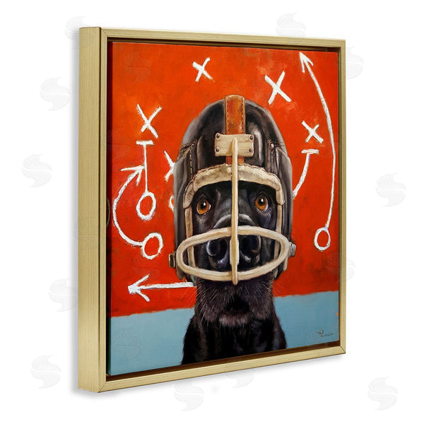 Stupell Industries Lucia Heffernan | Dog In Football Helmet Sports Plays Wall Art