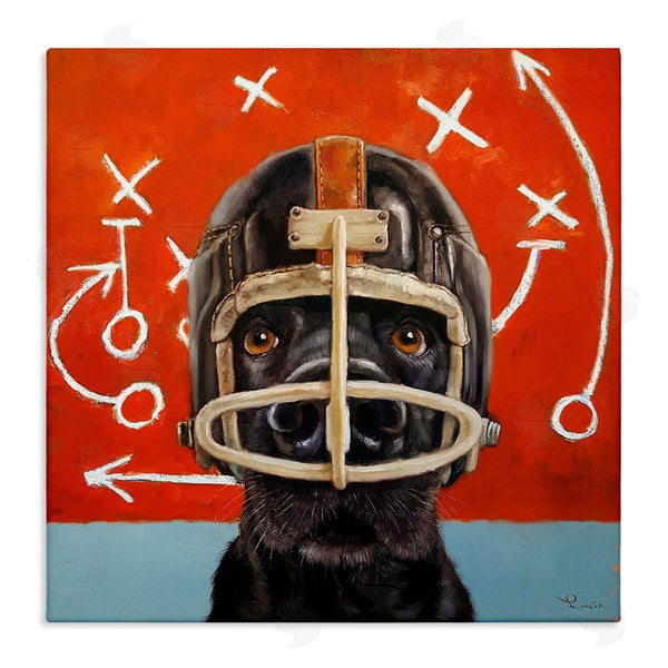 stupell industries Lucia Heffernan | Dog in Football Helmet Sports Plays Wall Art