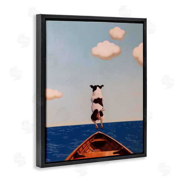 Stupell Industries Lucia Heffernan | Dog Jumping In Lake