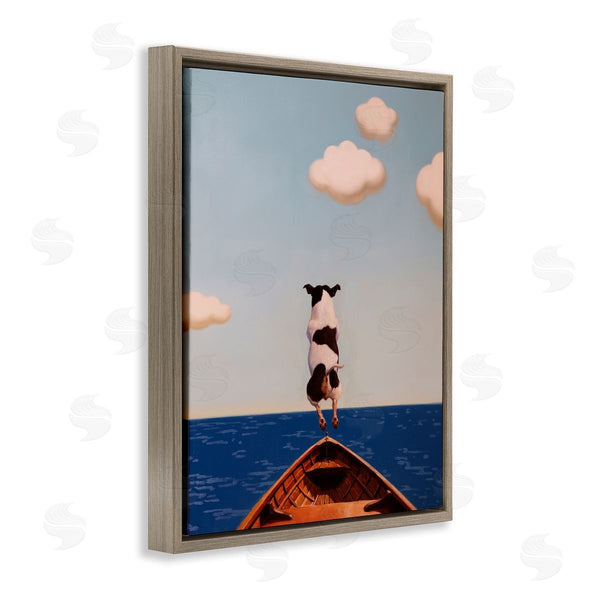 Stupell Industries Lucia Heffernan | Dog Jumping In Lake