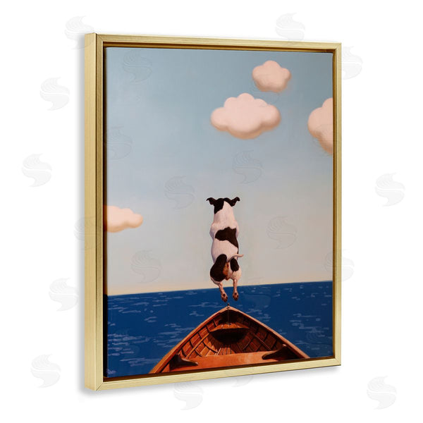 Stupell Industries Lucia Heffernan | Dog Jumping In Lake