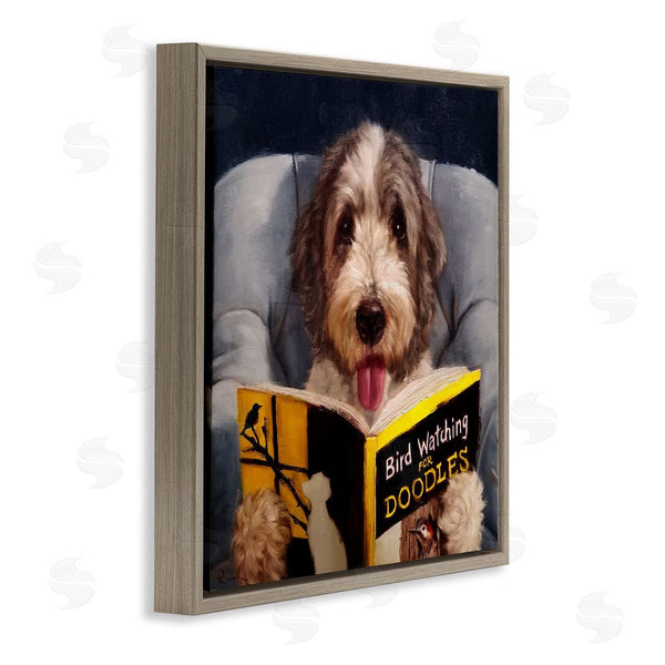 Stupell Industries Lucia Heffernan | Dog With Bird Watching Book