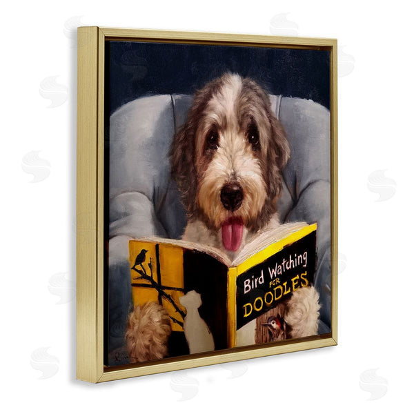 Stupell Industries Lucia Heffernan | Dog With Bird Watching Book