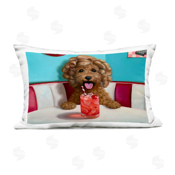 Stupell Industries Lucia Heffernan | Dog With Fruity Diner Drink Printed Throw Pillow