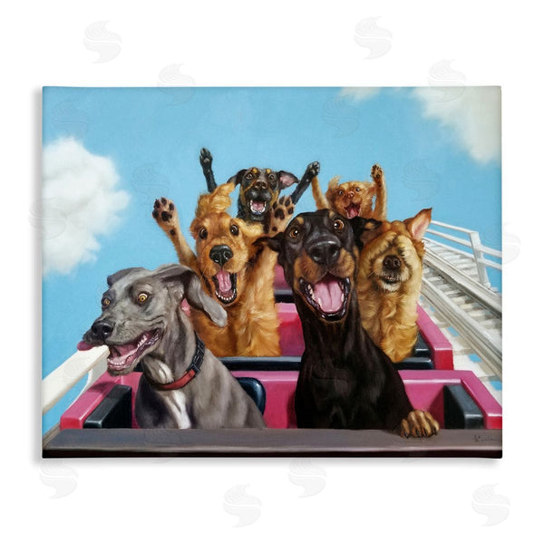 stupell industries Lucia Heffernan | Dogs Riding Roller Coaster