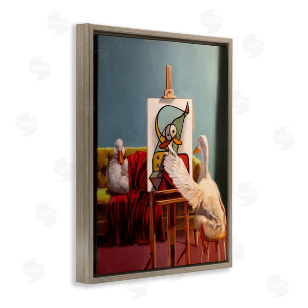 Stupell Industries Lucia Heffernan | Duckcasso Funny Painter Duck