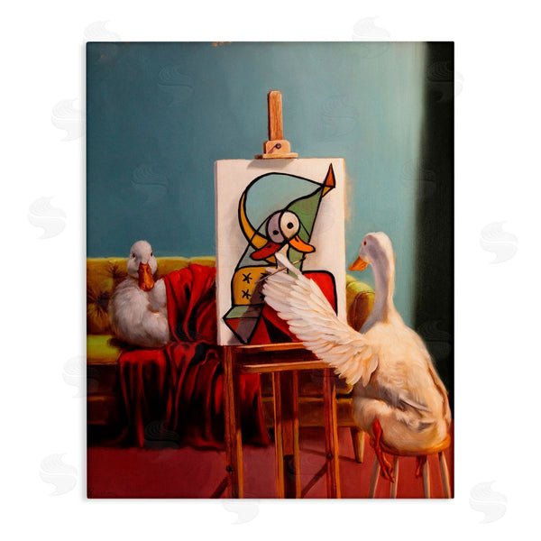 stupell industries Lucia Heffernan | Duckcasso Funny Painter Duck
