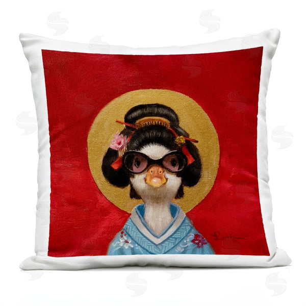Stupell Industries Lucia Heffernan | East Asian Cultural Duck Portrait Printed Throw Pillow