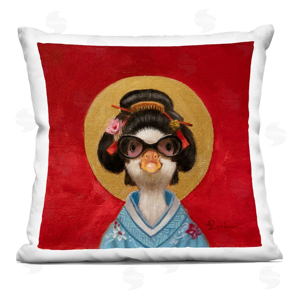 stupell industries Lucia Heffernan | East Asian Cultural Duck Portrait Printed Throw Pillow