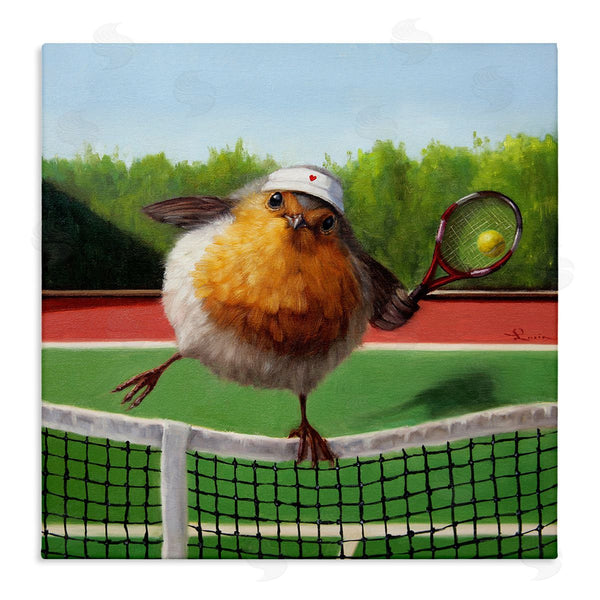 stupell industries Lucia Heffernan | European Robin Playing Tennis Clear Summer Sky Wall Art