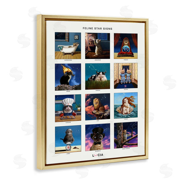Stupell Industries Lucia Heffernan | Feline Star Sign Horoscopes Wall Art