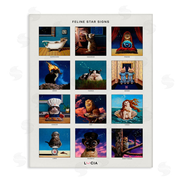 stupell industries Lucia Heffernan | Feline Star Sign Horoscopes Wall Art