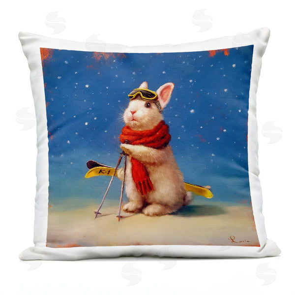 Stupell Industries Lucia Heffernan | First Snow Bunny & Skis Printed Throw Pillow