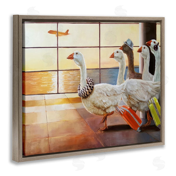 Stupell Industries Lucia Heffernan | Flock Of Geese At Airport Wall Art