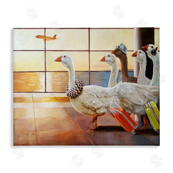 stupell industries Lucia Heffernan | Flock of Geese at Airport Wall Art
