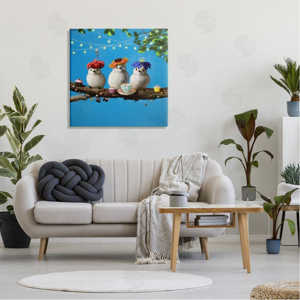 Stupell Industries Lucia Heffernan | Floral Birds Relaxing Teatime Cupcakes Tree Branch Wall Art
