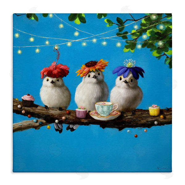 stupell industries Lucia Heffernan | Floral Birds Relaxing Teatime Cupcakes Tree Branch Wall Art