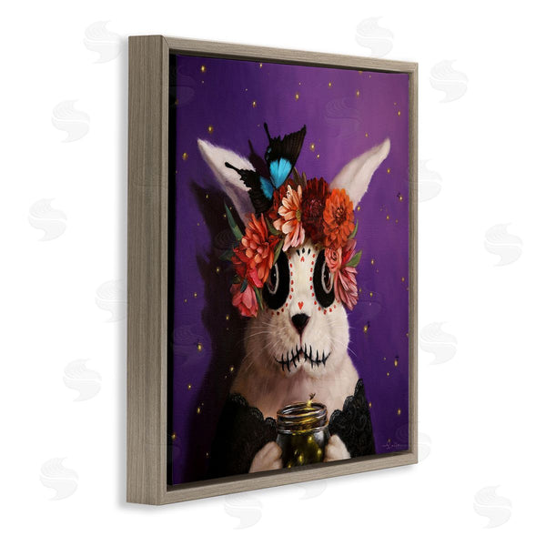 Stupell Industries Lucia Heffernan | Floral Day Of Dead Face Paint Bunny Butterfly Wall Art