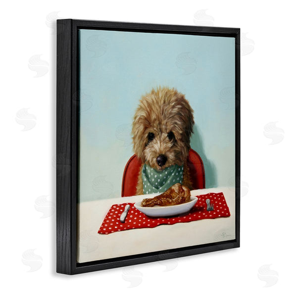 Stupell Industries Lucia Heffernan | Fluffy Pet Dog At Dinner Table Turkey Leg Wall Art