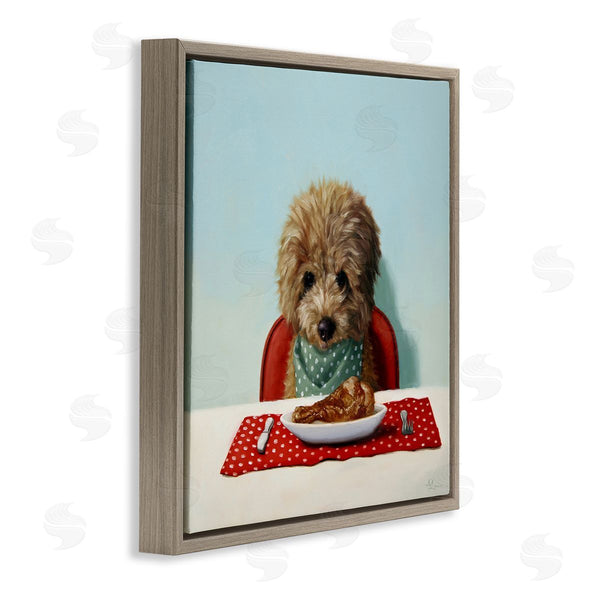 Stupell Industries Lucia Heffernan | Fluffy Pet Dog At Dinner Table Turkey Leg Wall Art
