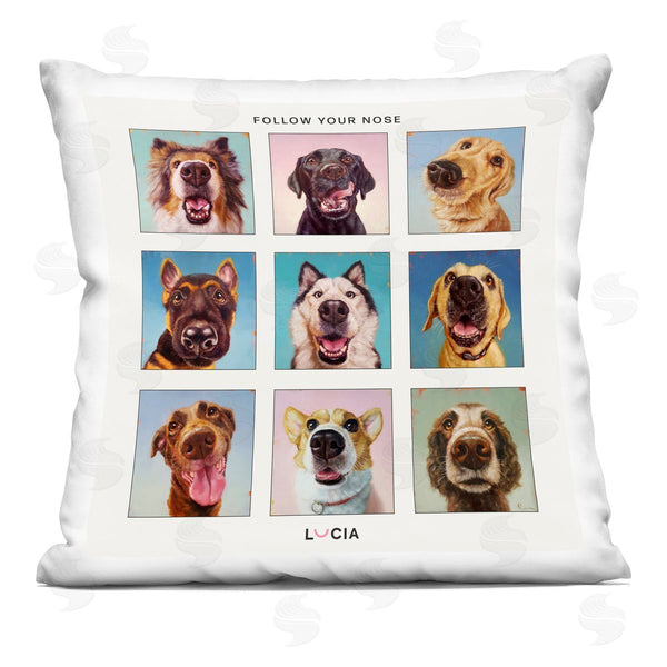 stupell industries Lucia Heffernan | Follow Your Nose Dogs Printed Throw Pillow