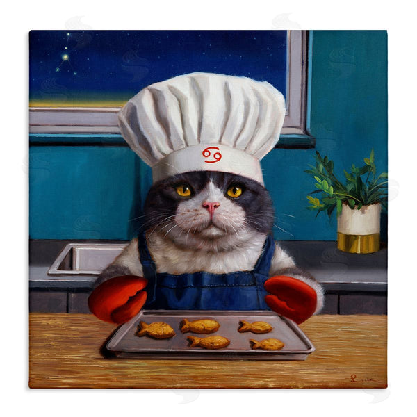 stupell industries Lucia Heffernan | Fresh Baked Fish Cookies Cat Chef Astrological Symbol Wall Art