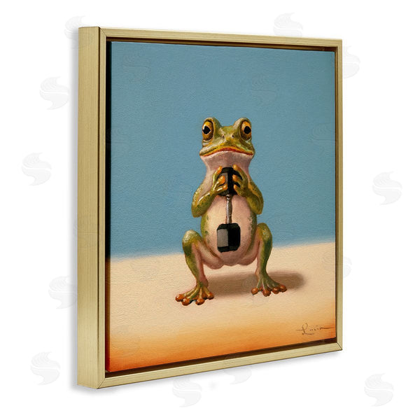 Stupell Industries Lucia Heffernan | Frog Lifting Weights