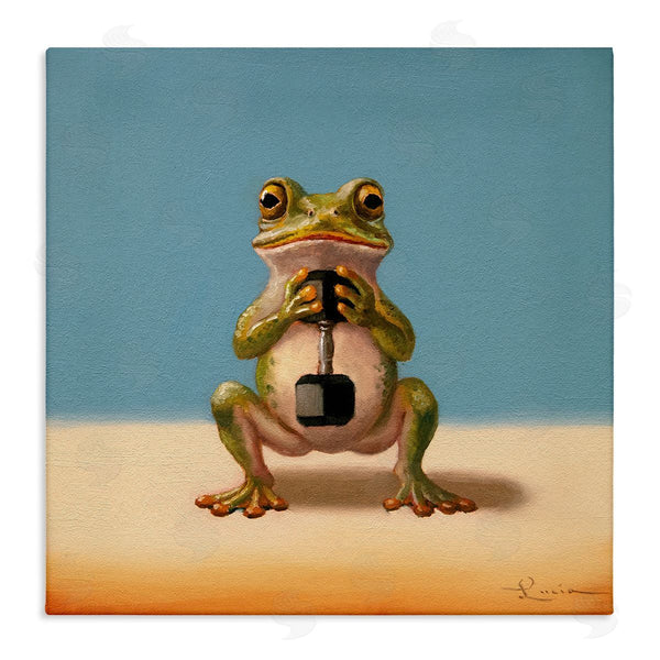 Stupell Industries Lucia Heffernan | Frog Lifting Weights