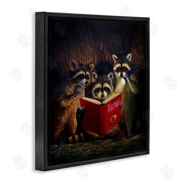 Stupell Industries Lucia Heffernan | Fun Raccoon Trio Reading Book Wall Art