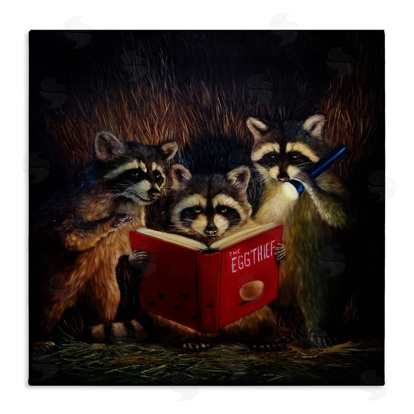 stupell industries Lucia Heffernan | Fun Raccoon Trio Reading Book Wall Art