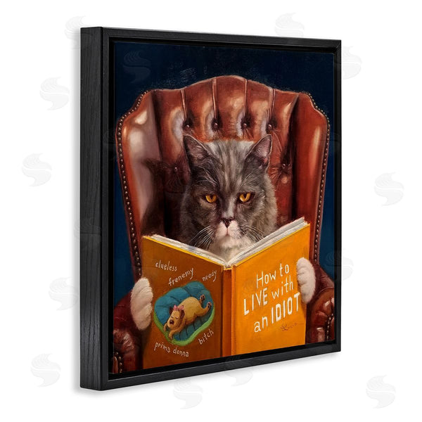 Stupell Industries Lucia Heffernan | Funny Cat Reading Dog Book