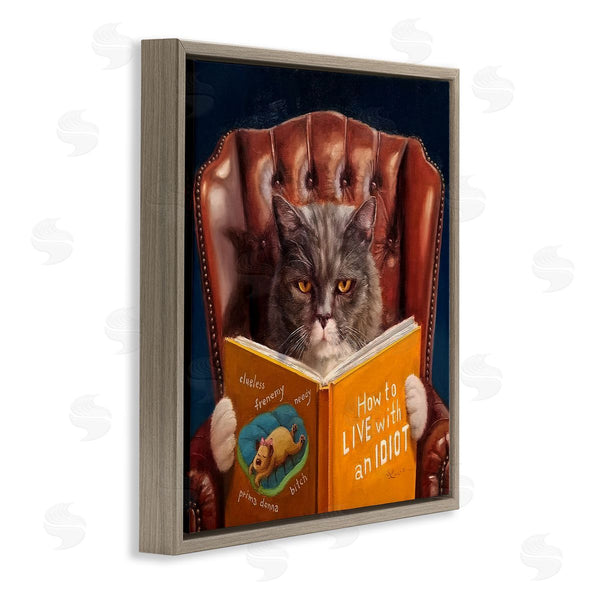 Stupell Industries Lucia Heffernan | Funny Cat Reading Dog Book