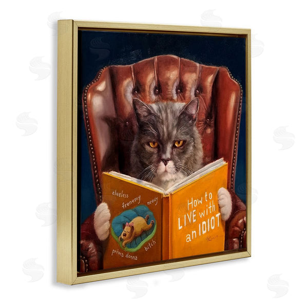 Stupell Industries Lucia Heffernan | Funny Cat Reading Dog Book