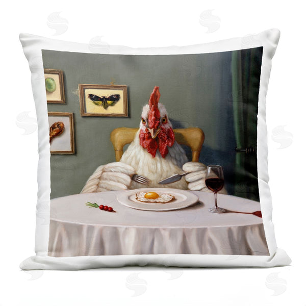 Stupell Industries Lucia Heffernan | Funny Chicken & Egg Meal Printed Throw Pillow