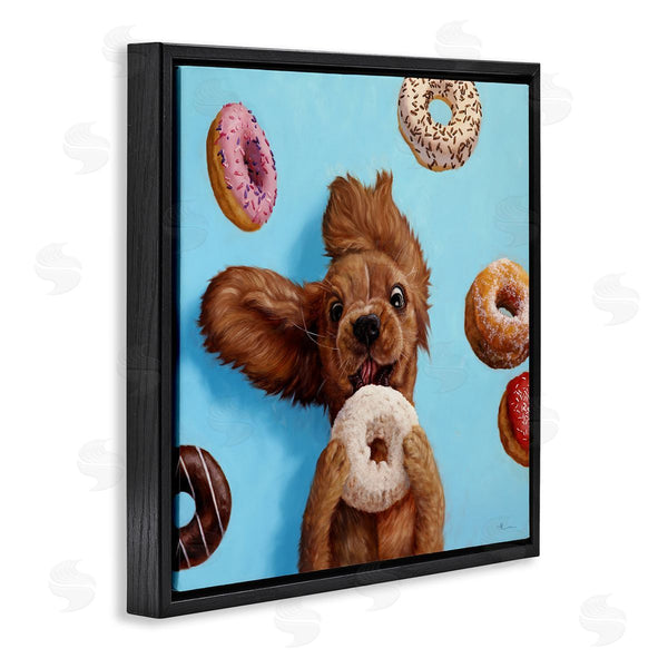 Stupell Industries Lucia Heffernan | Funny Dog Licking Donut