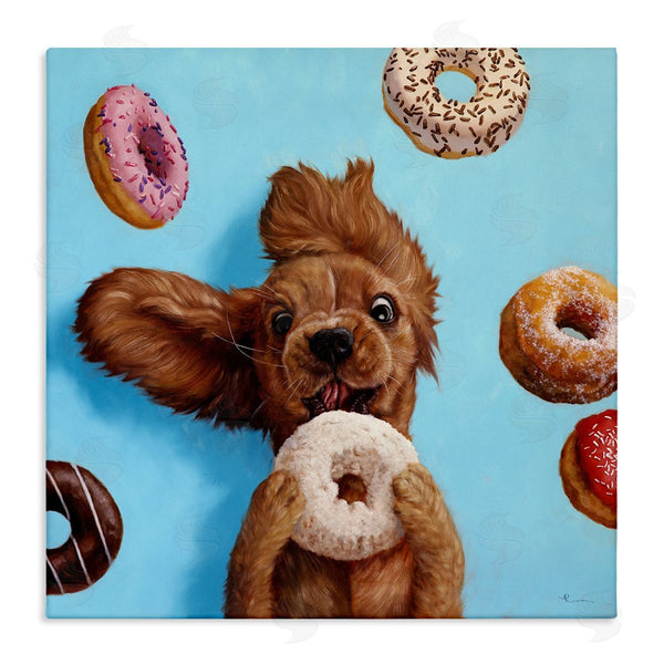 stupell industries Lucia Heffernan | Funny Dog Licking Donut