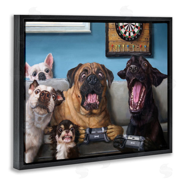 Stupell Industries Lucia Heffernan | Funny Dogs Playing Video Games